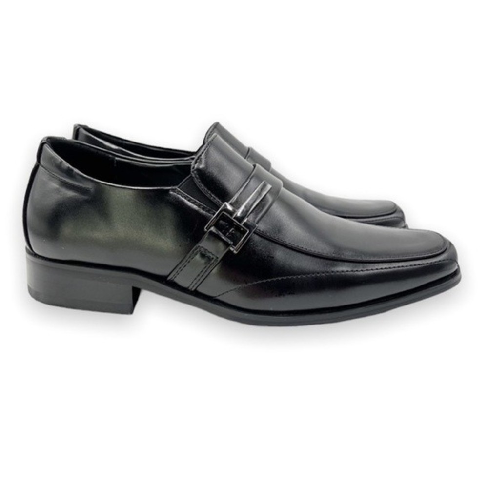 Stacy Adams Boys Size 5 Black Bartley‎ Moc Toe Slip On Loafers Dress Shoes